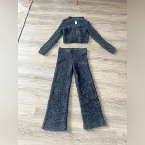 Aerie Sherpa Matching Set Long Sleeve Top & Flare Pant